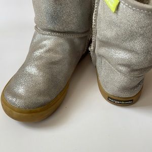 MORGAN & MILO Silver Sparkle Ankle Boots Little Girl Size 12